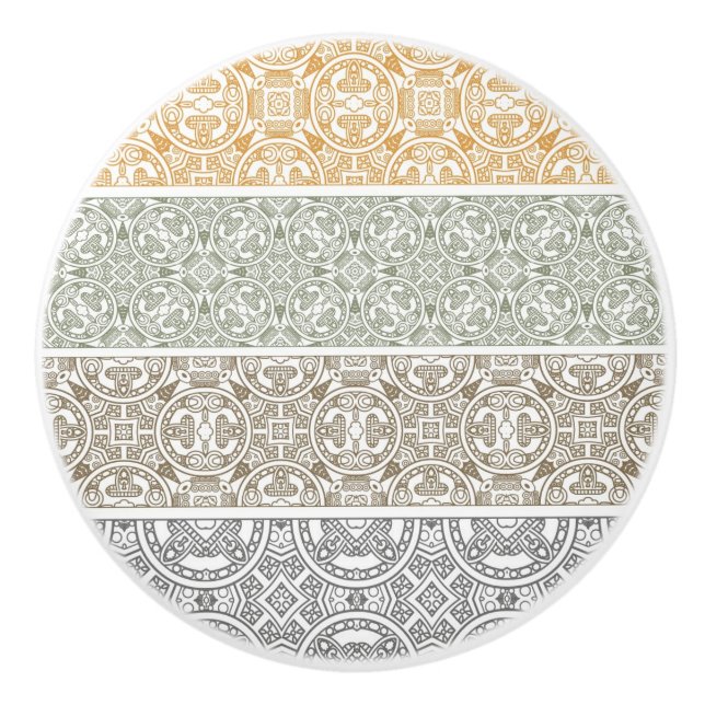 Bouton De Porte En Céramique Motif ornemental (Devant)