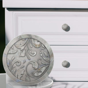 Bouton De Porte En Céramique Motif ornemental perlé