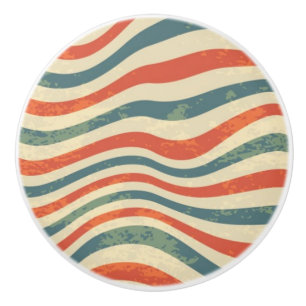 Bouton De Porte En Céramique Motif rayé
