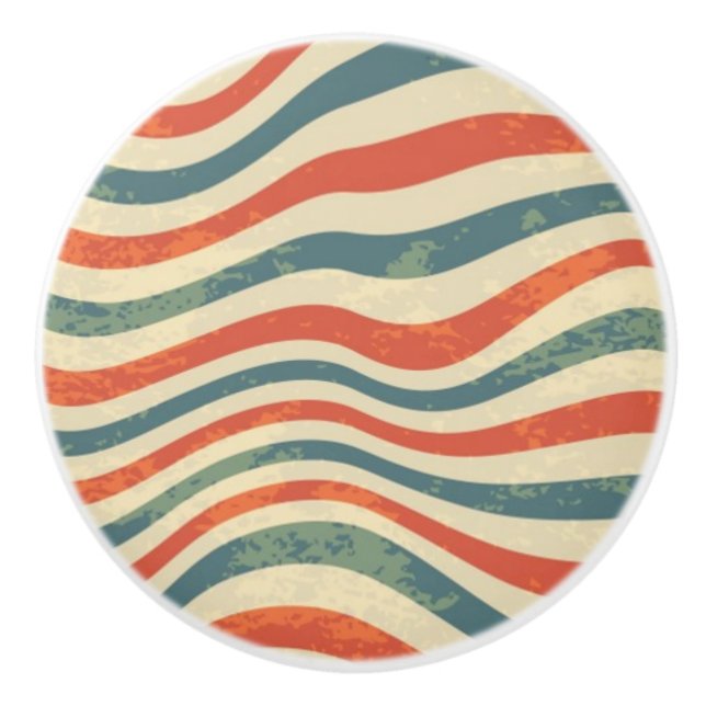 Bouton De Porte En Céramique Motif rayé (Devant)