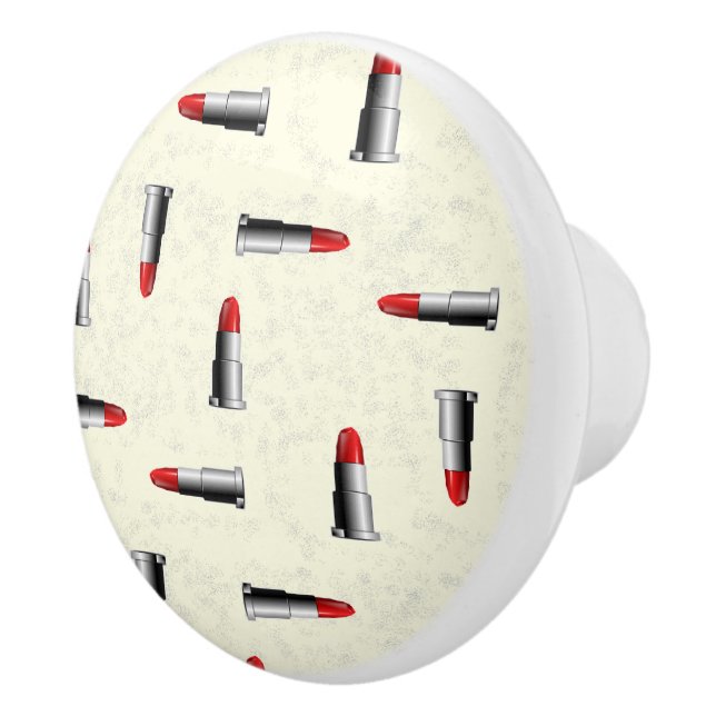 Bouton De Porte En Céramique motif rouge à lèvres (Droite)