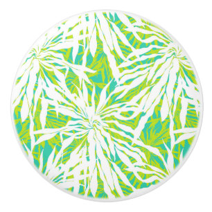 Bouton De Porte En Céramique Motif tropical de palmettes