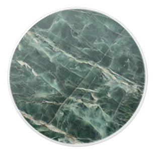 Bouton De Porte En Céramique Motif vert marbre