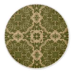 Bouton De Porte En Céramique Motif vintage de damassé d'art