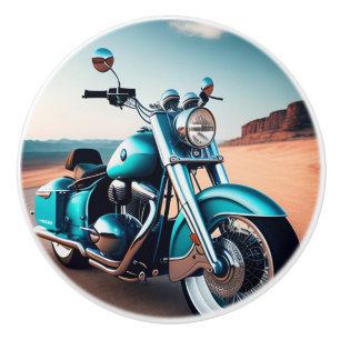 Bouton De Porte En Céramique Moto élégante Blue Beach