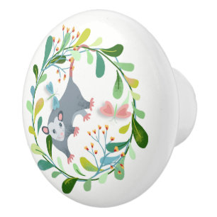 Bouton De Porte En Céramique Mouette en céramique du cercle Opossum