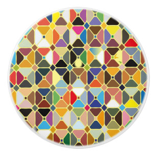 Bouton De Porte En Céramique Multicolore geometric patterns with octagon shapes
