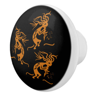 Bouton De Porte En Céramique Musicien de danse Kokopelli