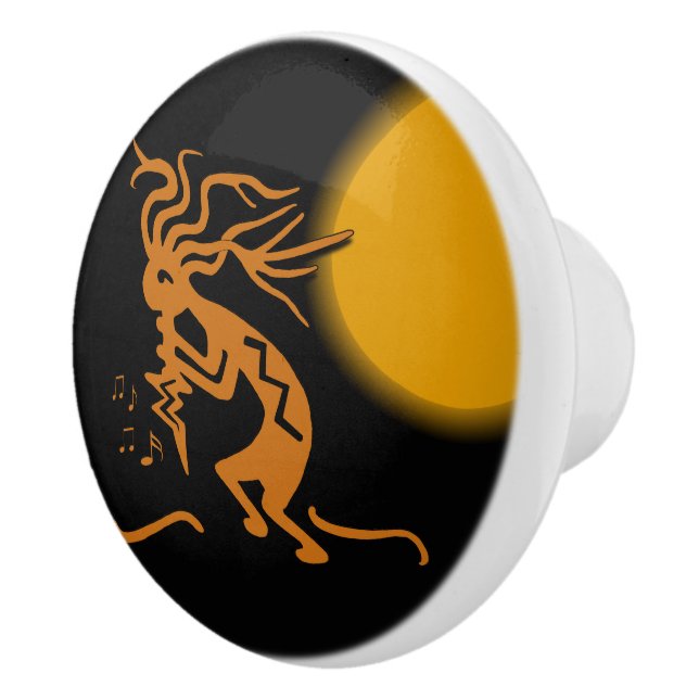 Bouton De Porte En Céramique Musicien Kokopelli à gauche (Droite)
