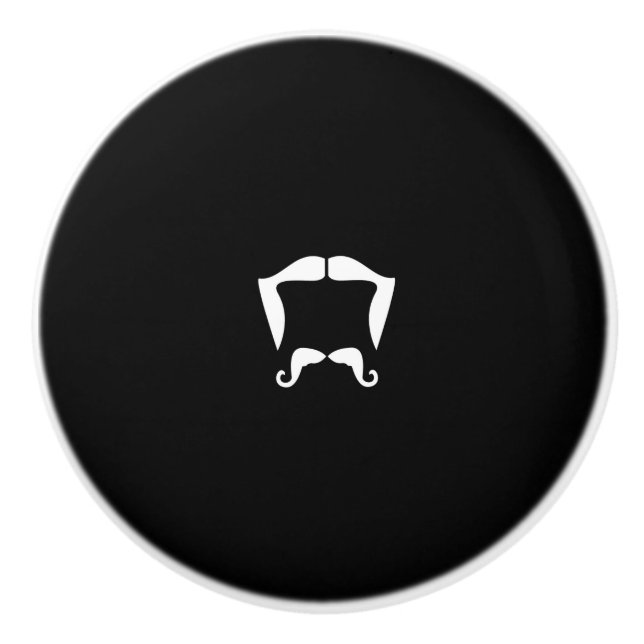 Bouton De Porte En Céramique Mustache Ceramic Knob (Devant)