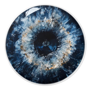 Bouton De Porte En Céramique Nature Gem Sapphire Motif