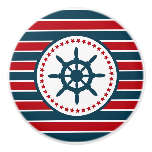Bouton De Porte En Céramique Nautical design (Devant)