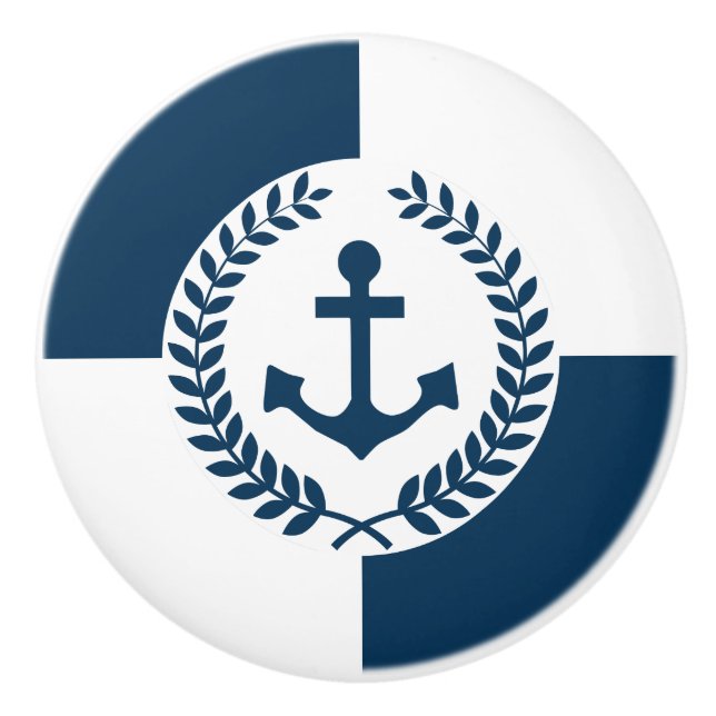 Bouton De Porte En Céramique Nautical themed design (Devant)