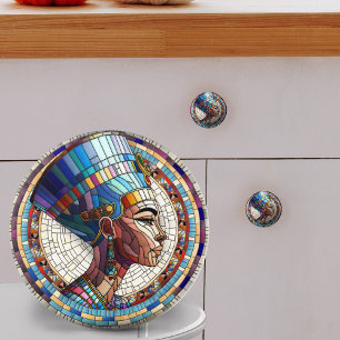 Bouton De Porte En Céramique Néfertiti égyptien - Art Mosaïque