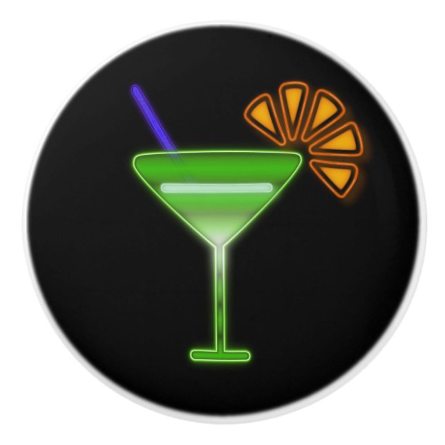 Bouton De Porte En Céramique Neon Martini (Devant)