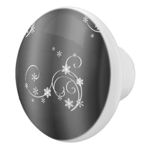 Bouton De Porte En Céramique Noël gris métallique