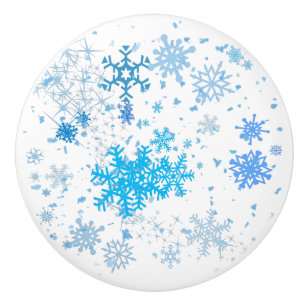 Bouton De Porte En Céramique Noël neige