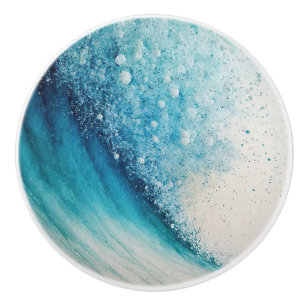 Bouton De Porte En Céramique Noeud en céramique de peinture d'onde Abstraite