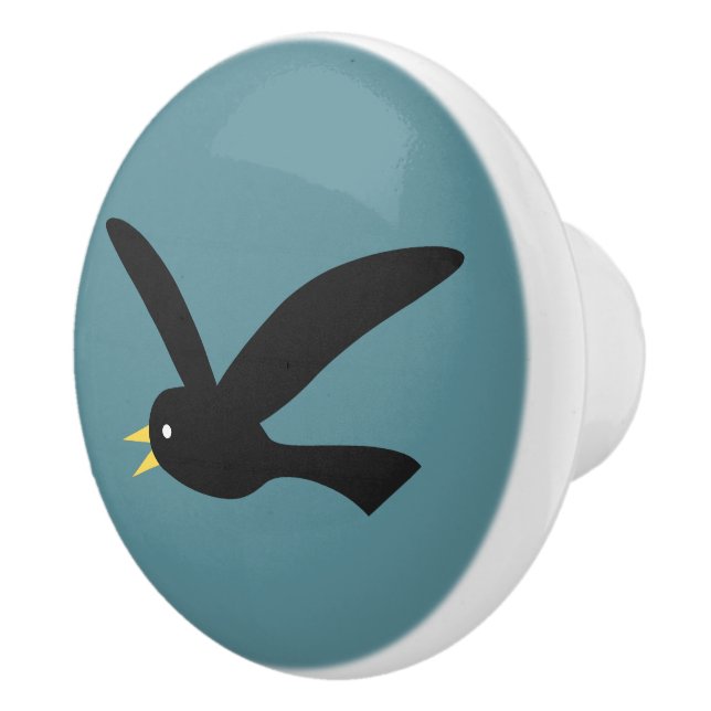 Bouton De Porte En Céramique Noir (Droite)