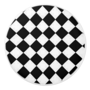 Bouton De Porte En Céramique noir et blanc