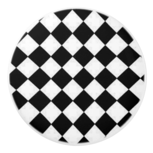 Bouton De Porte En Céramique noir et blanc (Devant)