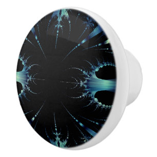 Bouton De Porte En Céramique Noir et bleu factice dentelle