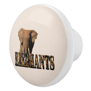 Bouton De Porte En Céramique Nom Des Éléphants Fabriqués À Partir D'Eléphants,