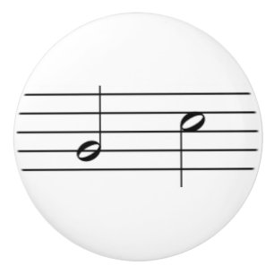 Bouton De Porte En Céramique Notation musicale - demi de notes ou blanches