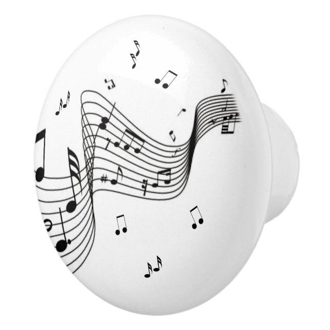 Bouton De Porte En Céramique Notes musicales cool (Droite)