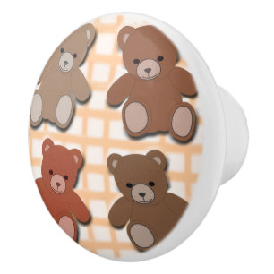 Bouton De Porte En Céramique Nounours