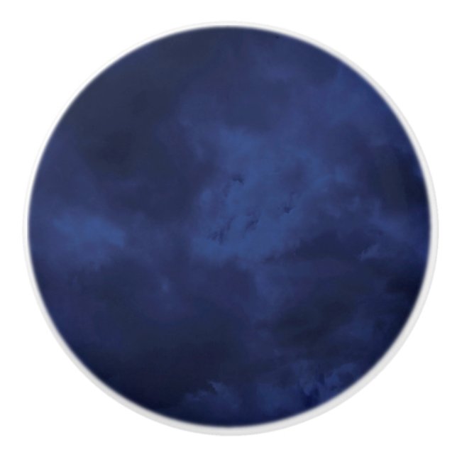 Bouton De Porte En Céramique Nuages bleus foncés (Devant)