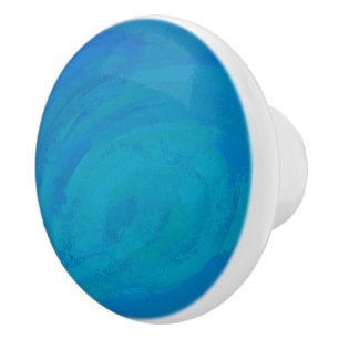 Bouton De Porte En Céramique Océan bleu