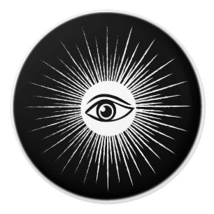 Bouton De Porte En Céramique Oeil masonique