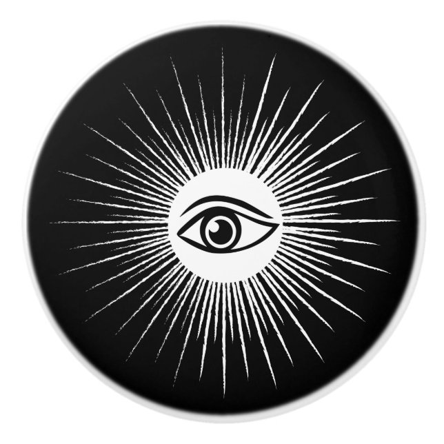 Bouton De Porte En Céramique Oeil masonique (Devant)