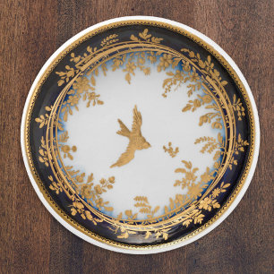 Bouton De Porte En Céramique Œuvre d'art vintage hirondelle dorée décorative
