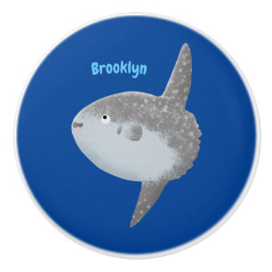 Bouton De Porte En Céramique Oiseau de mer mola mola mignonne caricature