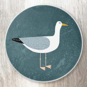 Bouton De Porte En Céramique Oiseau de rivage marin