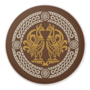 Bouton De Porte En Céramique Oiseaux médiévaux