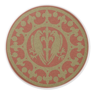 Bouton De Porte En Céramique Oiseaux médiévaux