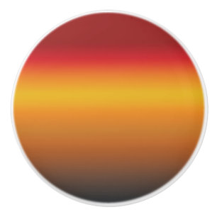 Bouton De Porte En Céramique Ombre jaune rouge orange rouge vibrant du coucher