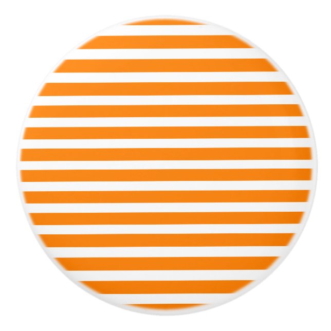 Bouton De Porte En Céramique Orange et blanc (Devant)