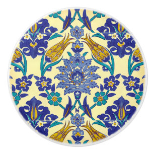 Bouton De Porte En Céramique Ornement en céramique de cru de style d'Azulejo de