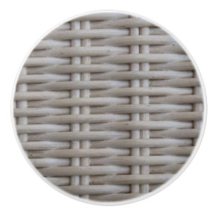 Bouton De Porte En Céramique Osier blanc