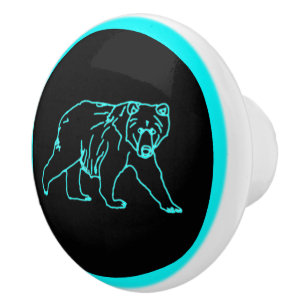 Bouton De Porte En Céramique Ours Kodiak électrique