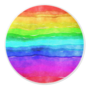 Bouton De Porte En Céramique Painted Rainbow