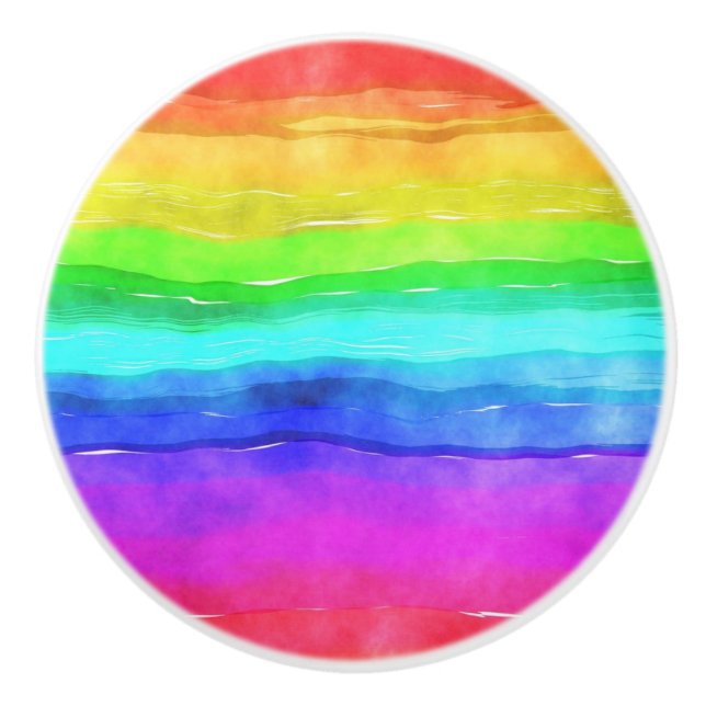 Bouton De Porte En Céramique Painted Rainbow (Devant)
