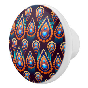 Bouton De Porte En Céramique Paisley Comme Motif de bijoux coloré