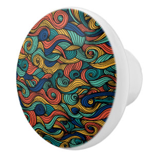 Bouton De Porte En Céramique Paisley haché