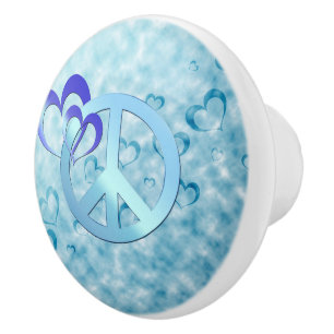 Bouton De Porte En Céramique Paix bleue