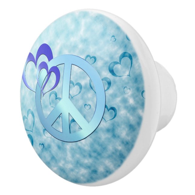 Bouton De Porte En Céramique Paix bleue (Droite)